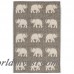 World Menagerie Slimane Silver Elephants Indoor/Outdoor Area Rug WDMG8717